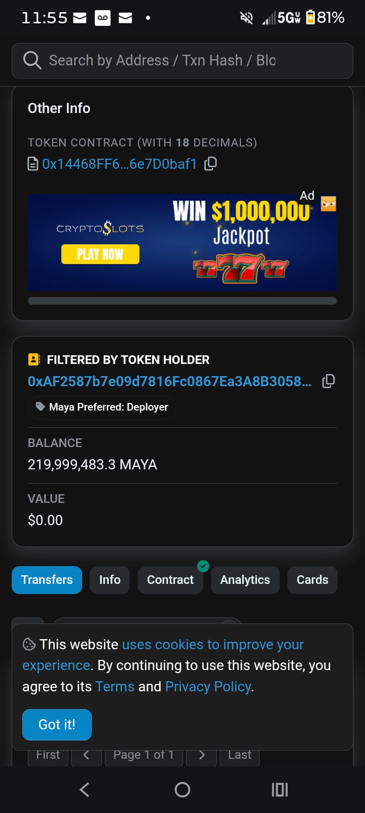 Maya Coin CMC proof evidence 3