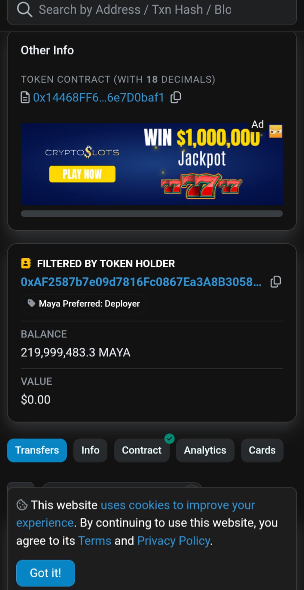 Maya Coin CMC proof evidence 7
